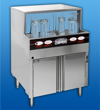 CMA Dishmachines GW-100 Chemical Sanitizing Low-Temperature Undercounter Glasswasher