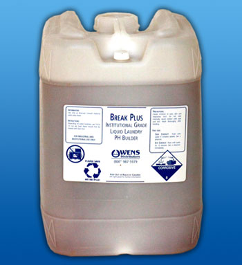 Break Plus | Institutional Grade Liquid Laundry pH Builder | Owens Distributors