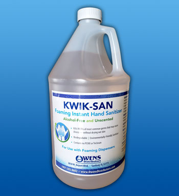 Kwik-San Foaming Instant Hand Sanitizer | Alcohol-Free and Unscented | Owens Distributors