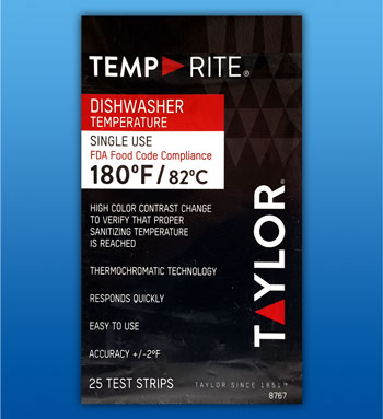 High-Temperature Dishmachine Test Strips | Temp-Rite Taylor 8767 | Owens Distributors