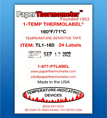 Low-Temperature Dishmachine Test Strips | PaperThermometer TL1-160 | Owens Distributors